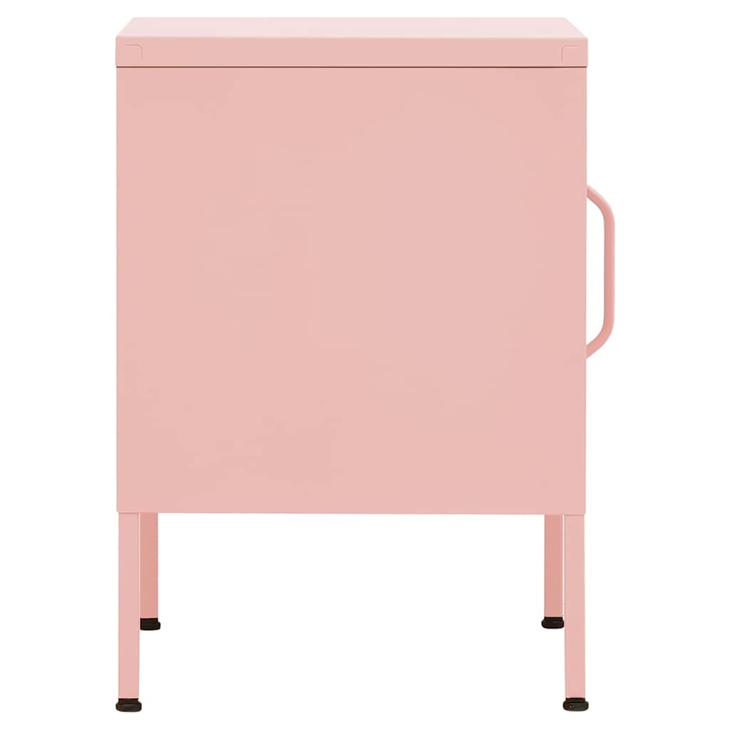 Tables de chevet 2 pcs Rose 35x35x51 cm Acier