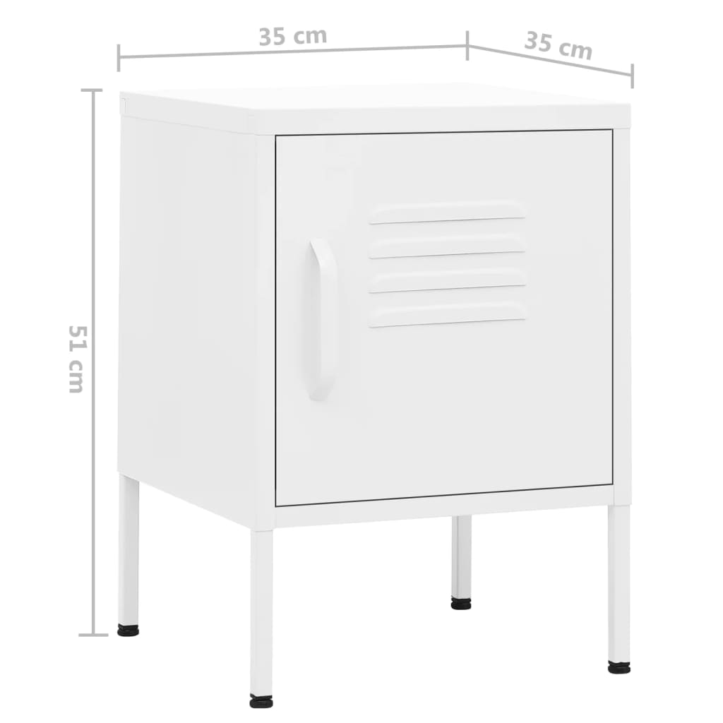 Tables de chevet 2 pcs Blanc 35x35x51 cm Acier - XIOS
