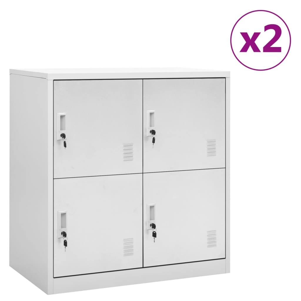 Armoires à casiers 2 pcs Gris clair 90x45x92,5 cm Acier - XIOS