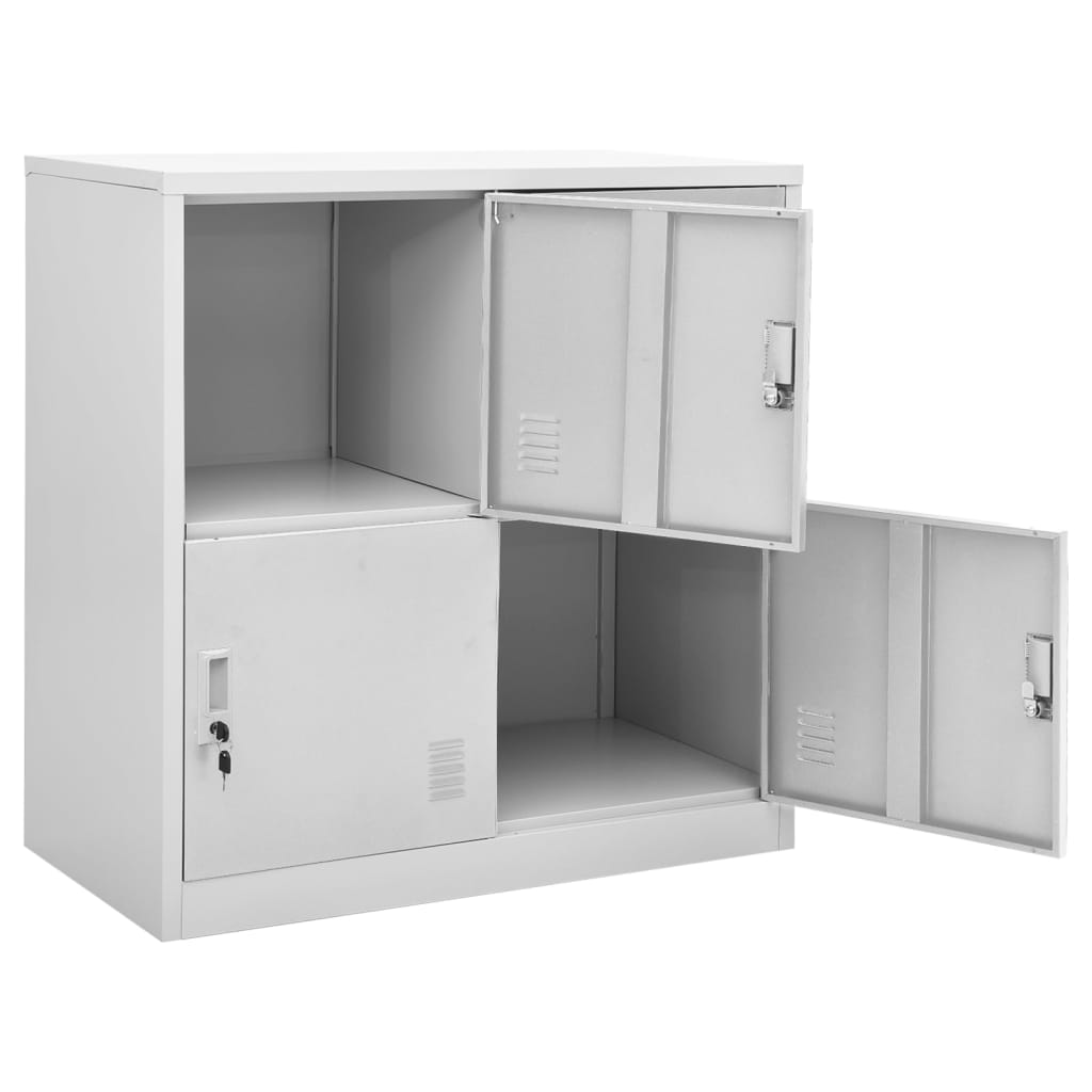 Armoires à casiers 2 pcs Gris clair 90x45x92,5 cm Acier - XIOS