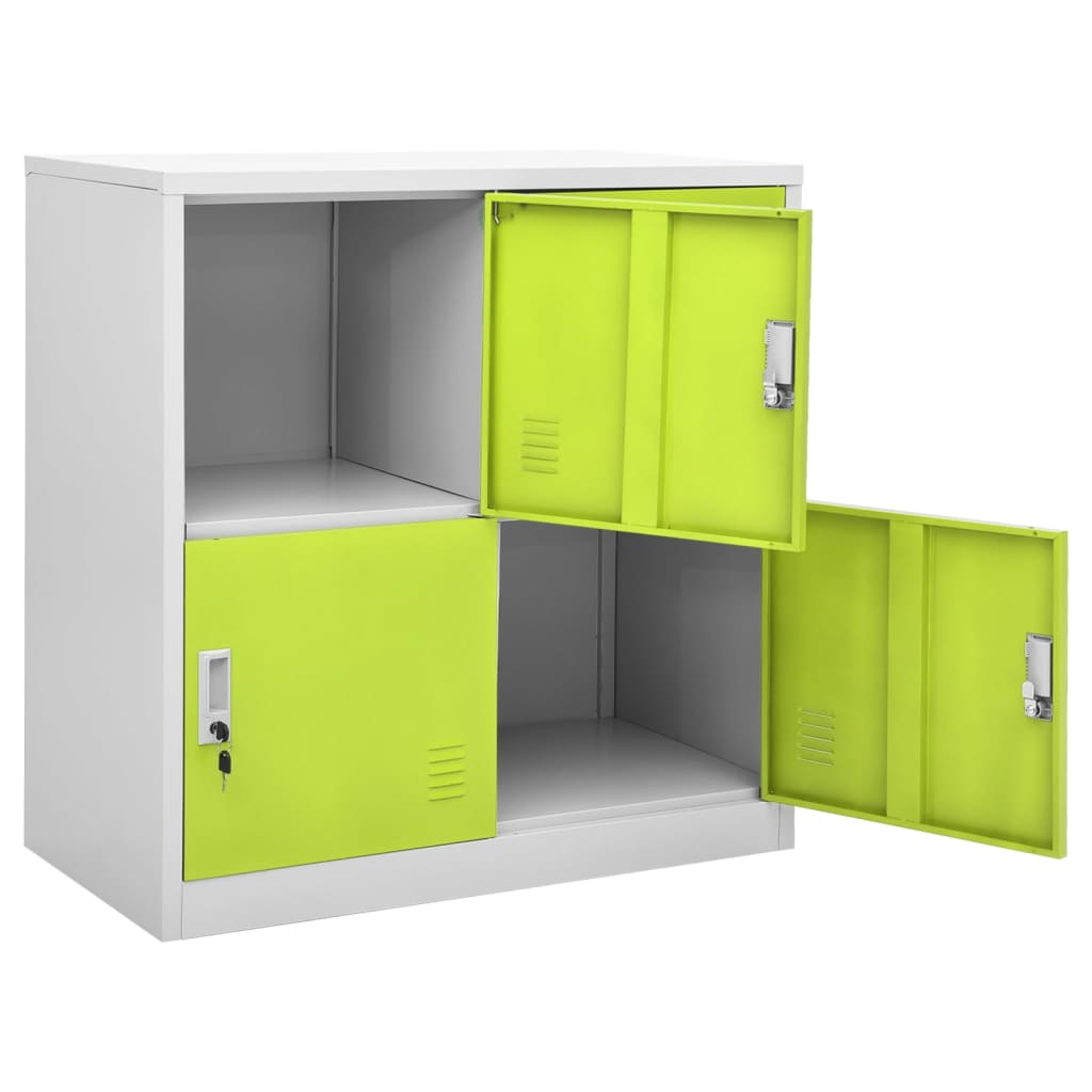 Armoires à casiers 2 pcs Gris clair et vert 90x45x92,5 cm Acier - XIOS