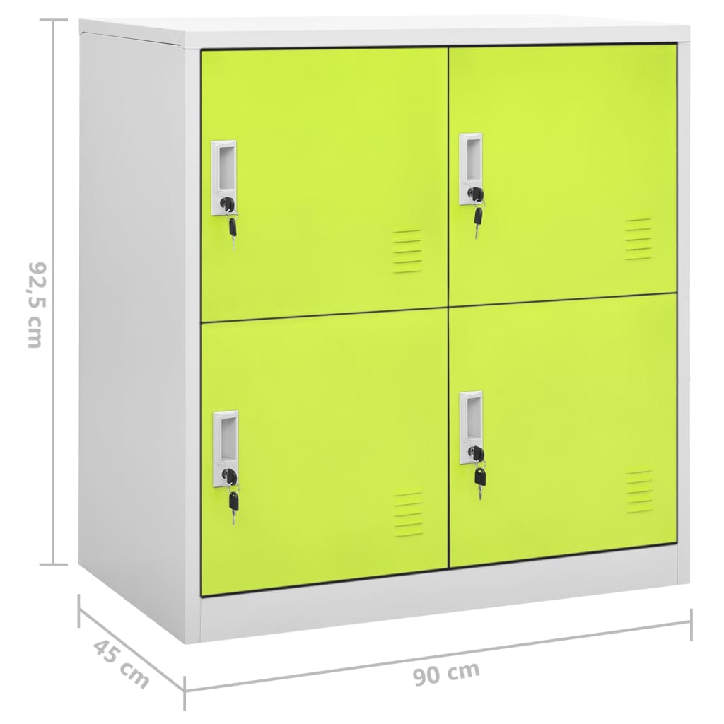 Armoires à casiers 2 pcs Gris clair et vert 90x45x92,5 cm Acier - XIOS