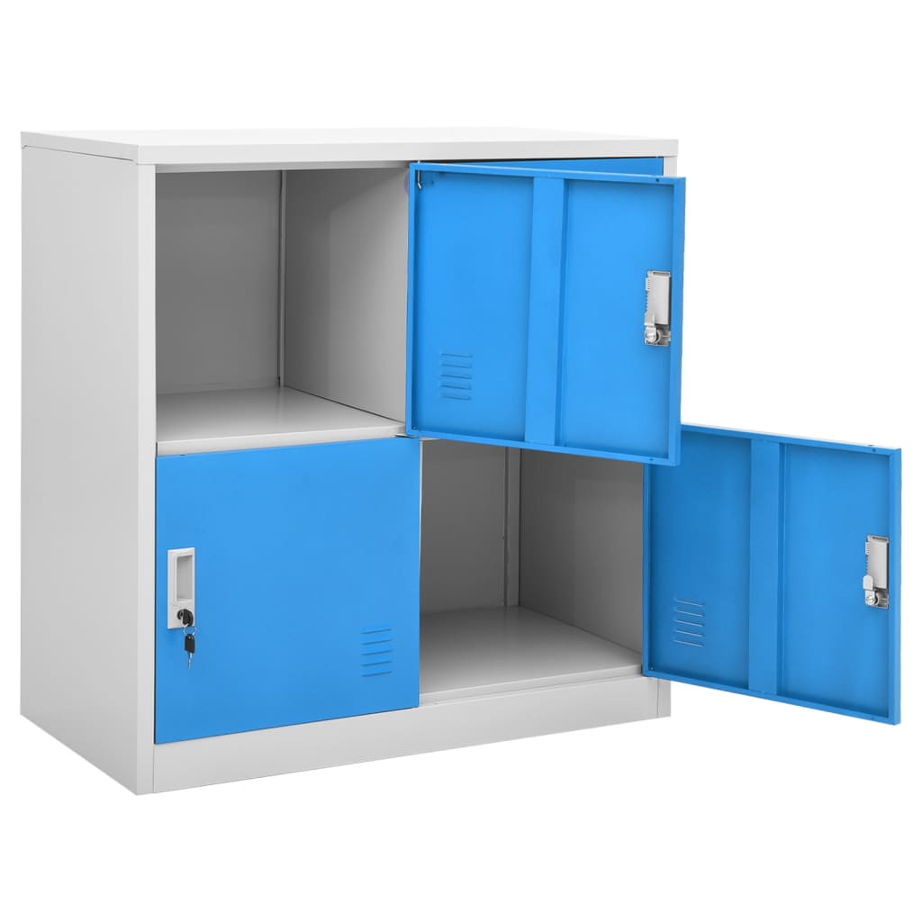 Armoires à casiers 5 pcs Gris clair et bleu 90x45x92,5 cm Acier - XIOS