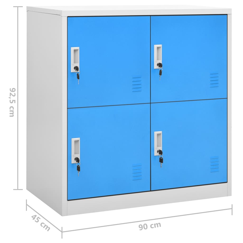 Armoires à casiers 5 pcs Gris clair et bleu 90x45x92,5 cm Acier - XIOS