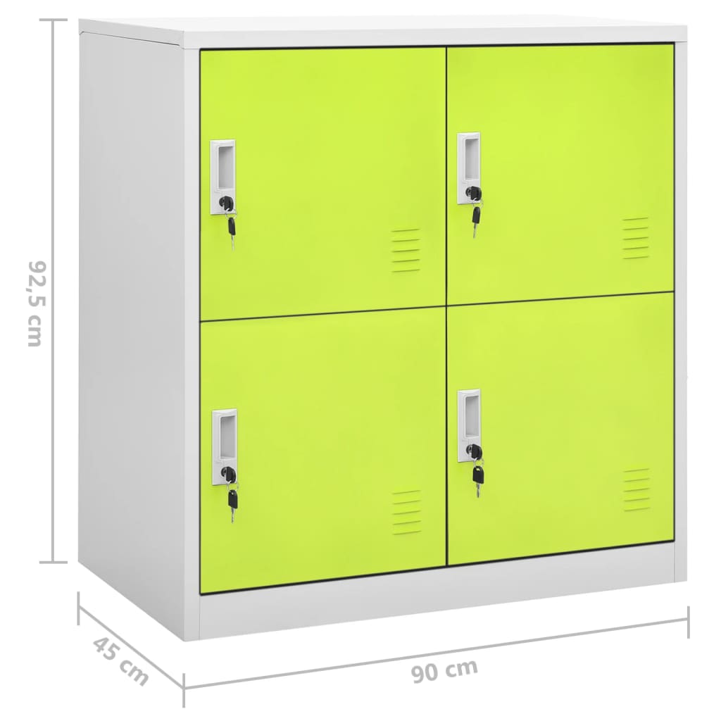 Armoires à casiers 5 pcs Gris clair et vert 90x45x92,5 cm Acier - XIOS