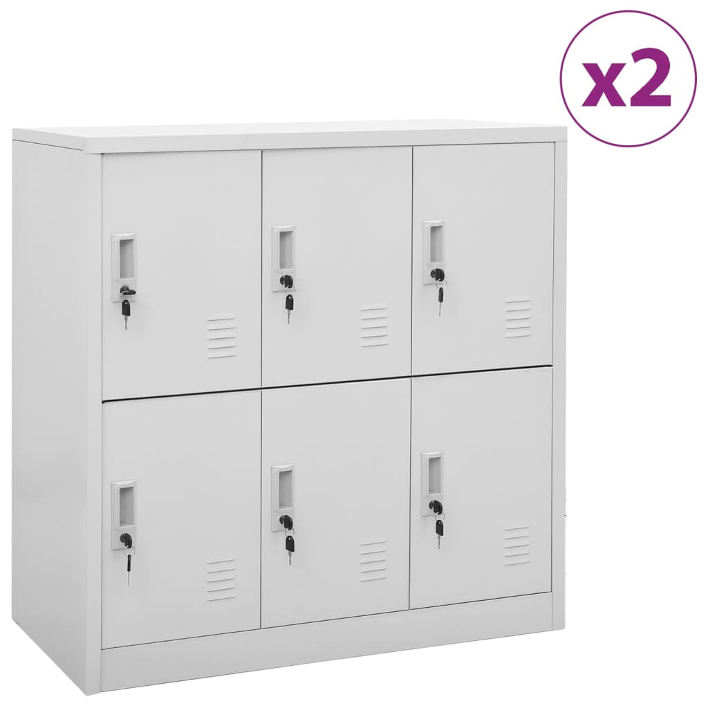 Armoires à casiers 2 pcs Gris clair 90x45x92,5 cm Acier - XIOS