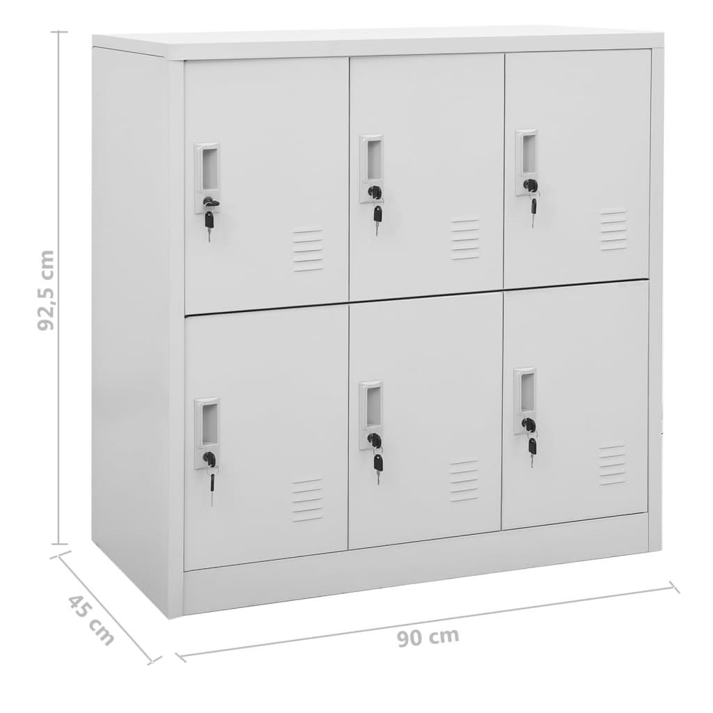 Armoires à casiers 2 pcs Gris clair 90x45x92,5 cm Acier - XIOS