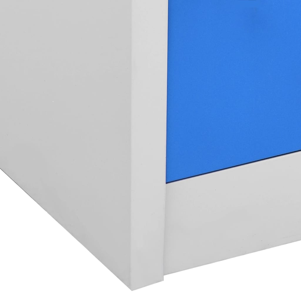 Armoires à casiers 2 pcs Gris clair et bleu 90x45x92,5 cm Acier - XIOS