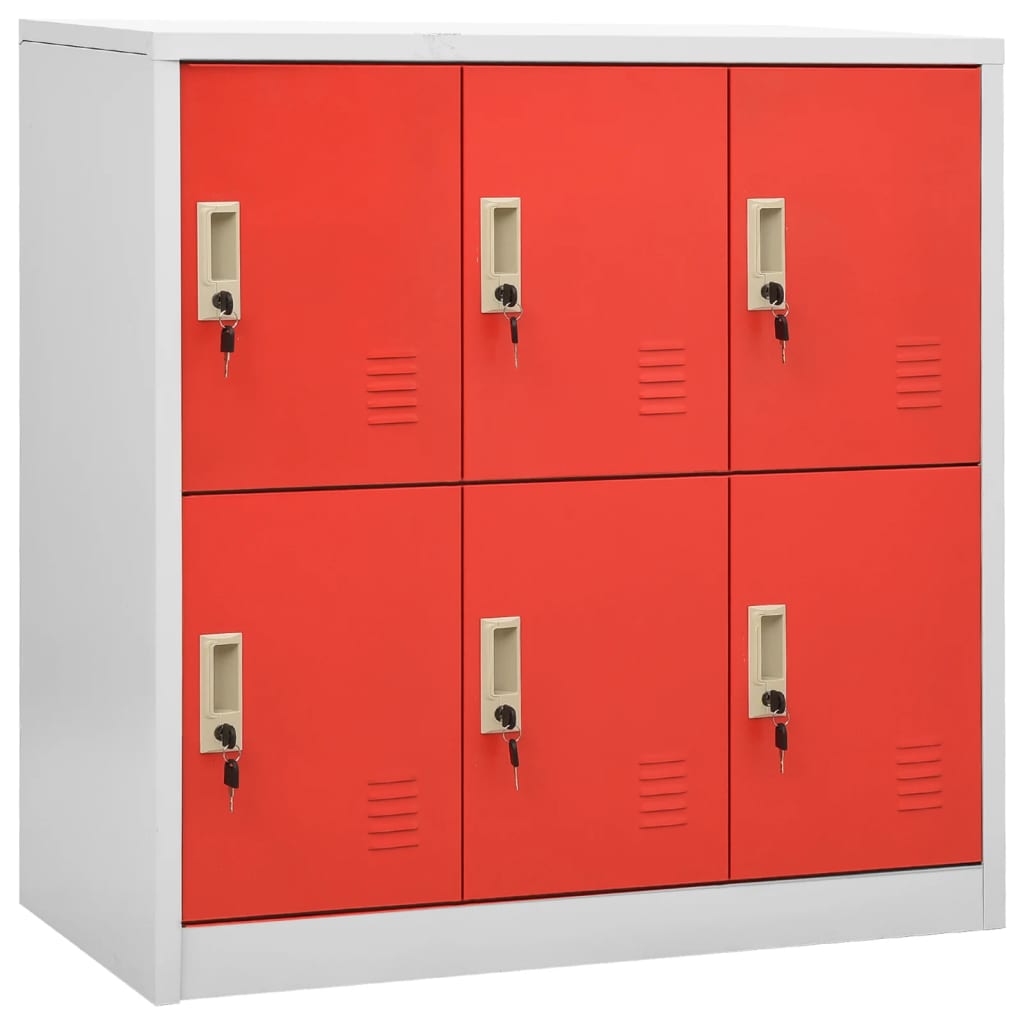 Armoires à casiers 2 pcs Gris clair et rouge 90x45x92,5cm Acier - XIOS