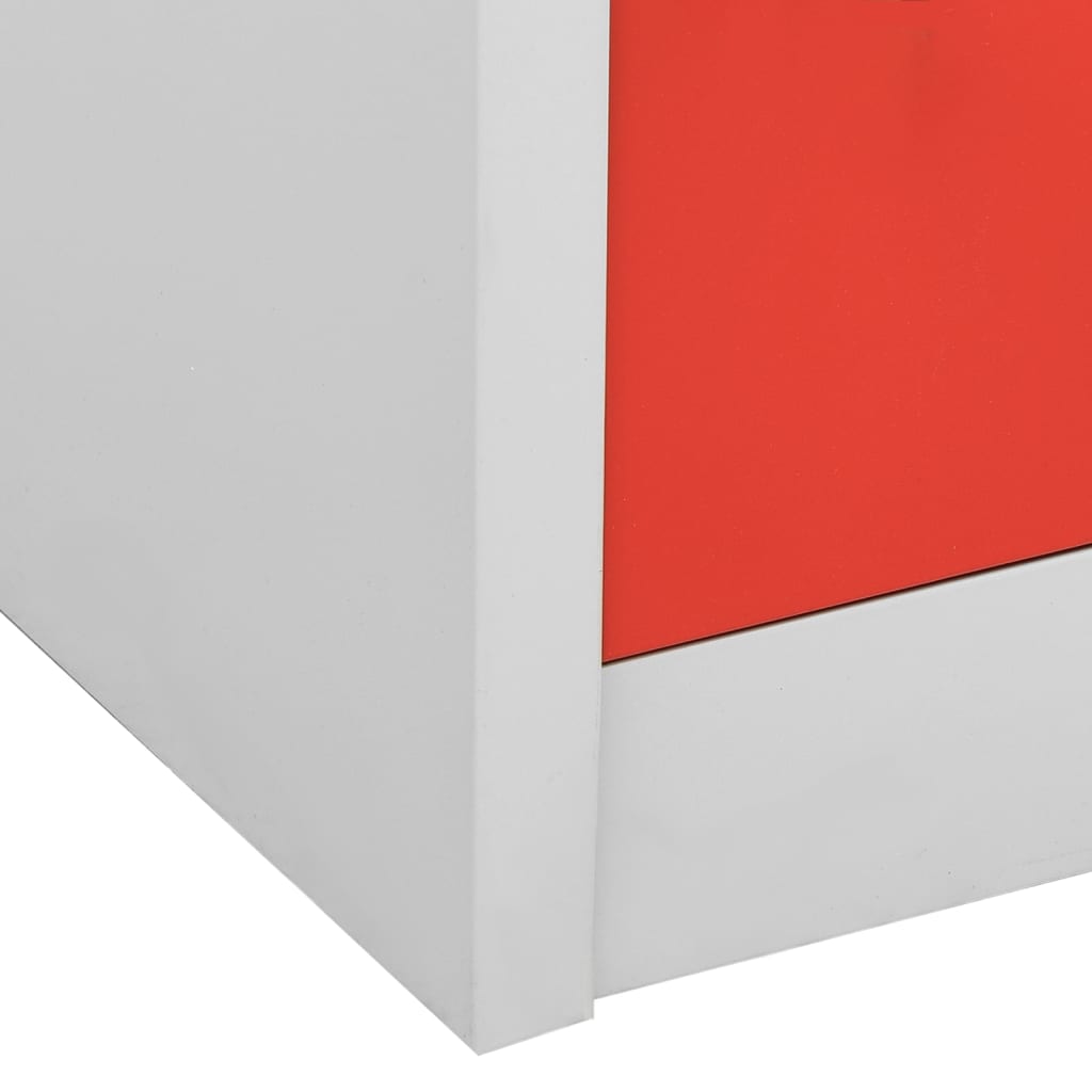 Armoires à casiers 2 pcs Gris clair et rouge 90x45x92,5cm Acier - XIOS