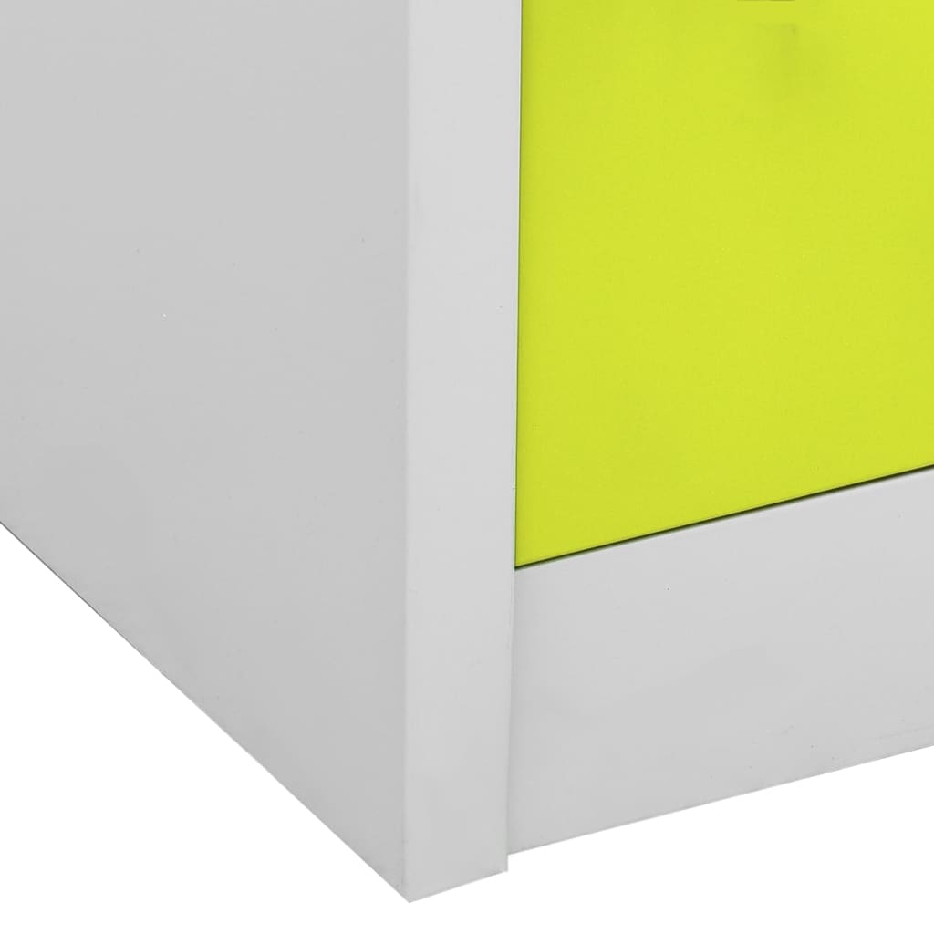 Armoires à casiers 2 pcs Gris clair et vert 90x45x92,5 cm Acier - XIOS