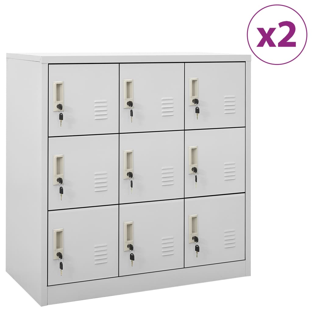 Armoires à casiers 2 pcs Gris clair 90x45x92,5 cm Acier - XIOS