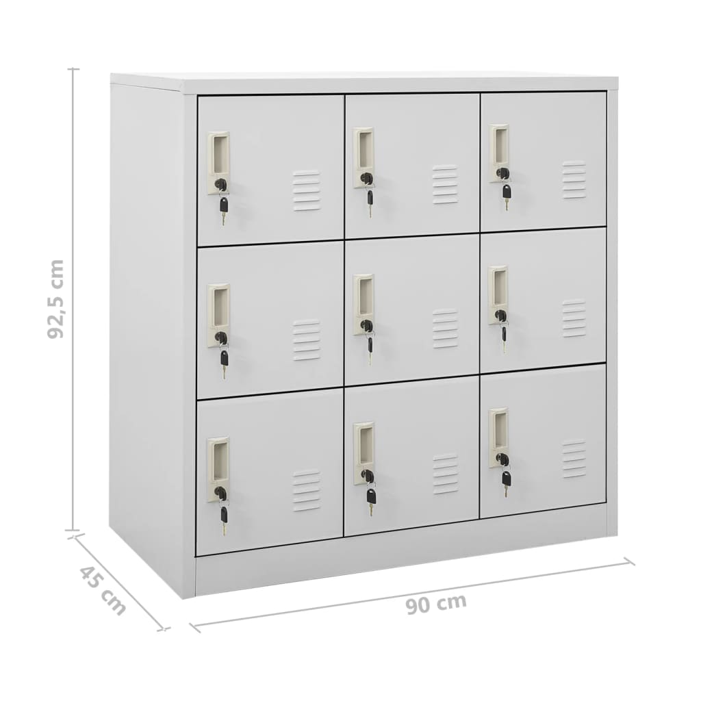 Armoires à casiers 2 pcs Gris clair 90x45x92,5 cm Acier - XIOS