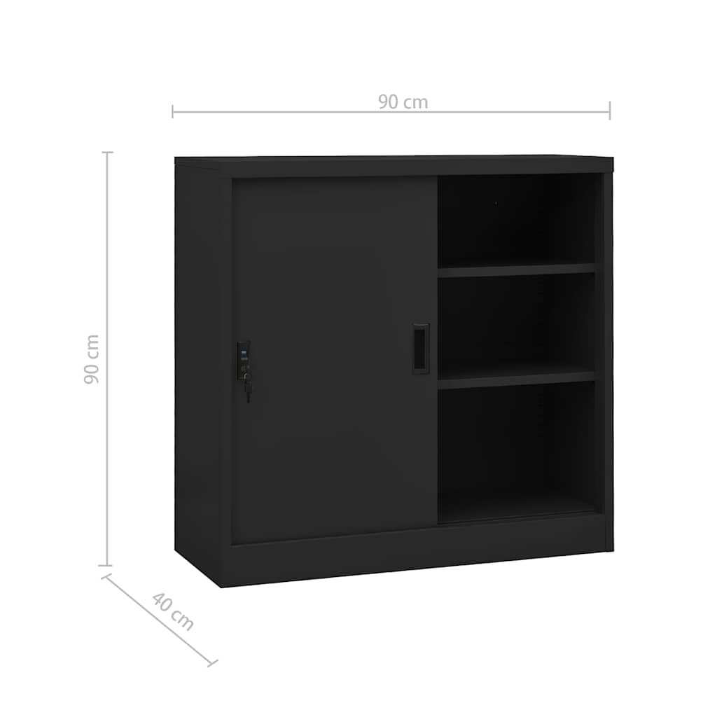 Armoire à portes coulissantes avec jardinière Anthracite Acier - XIOS