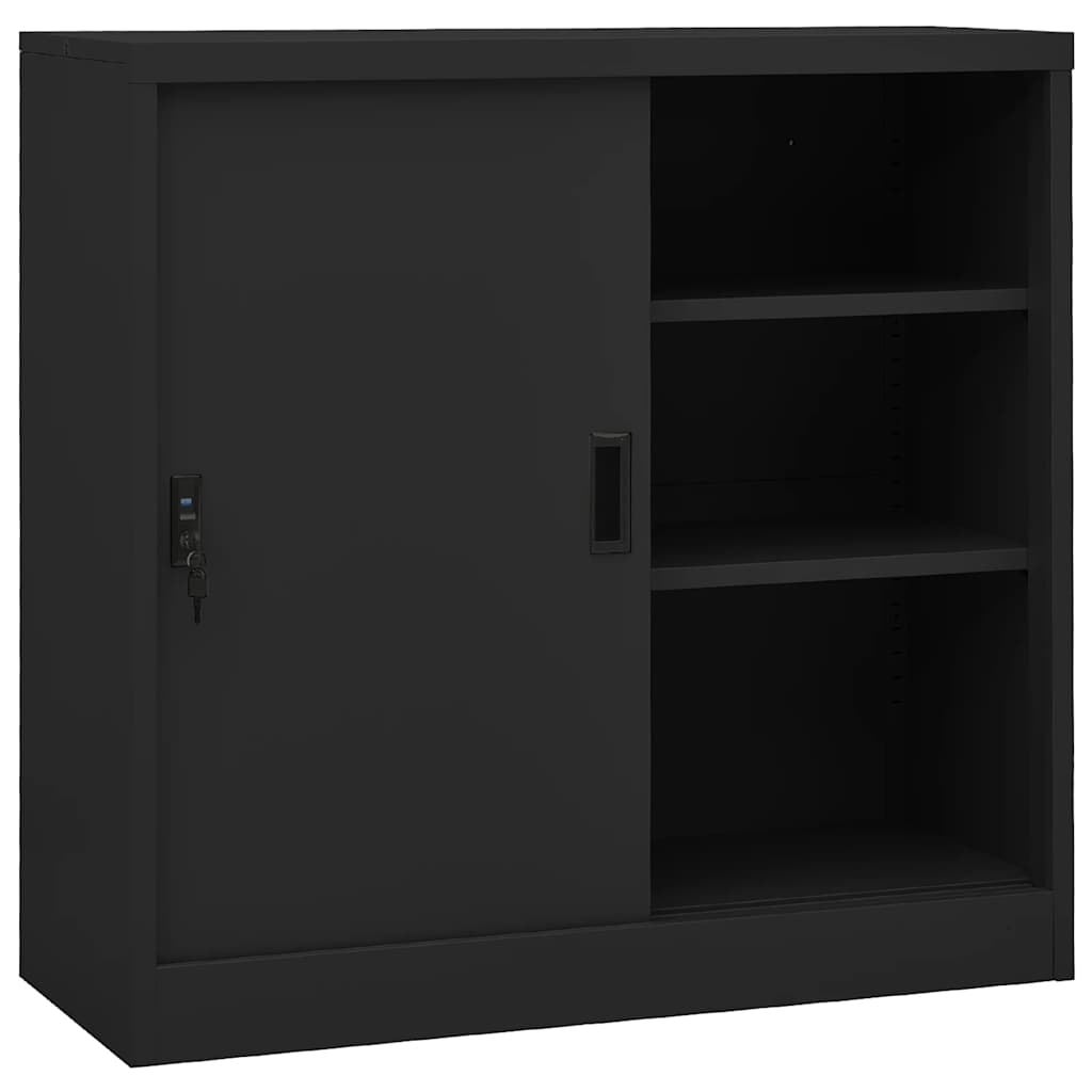 Armoire à portes coulissantes avec jardinière Anthracite Acier - XIOS