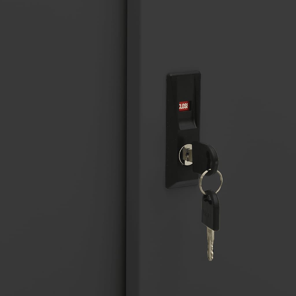 Armoire à portes coulissantes avec jardinière Anthracite Acier - XIOS