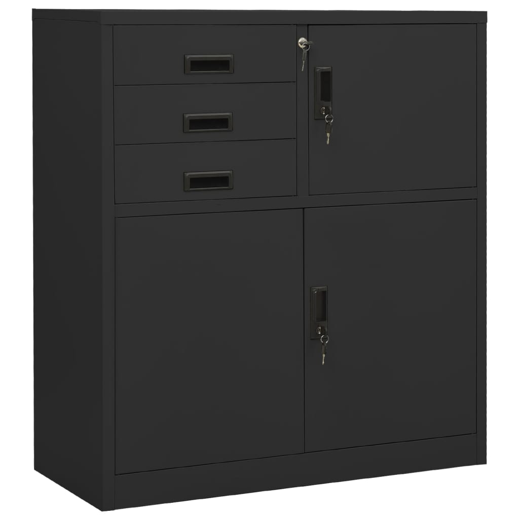 Armoire de bureau et jardinière Anthracite 90x40x125 cm Acier - XIOS