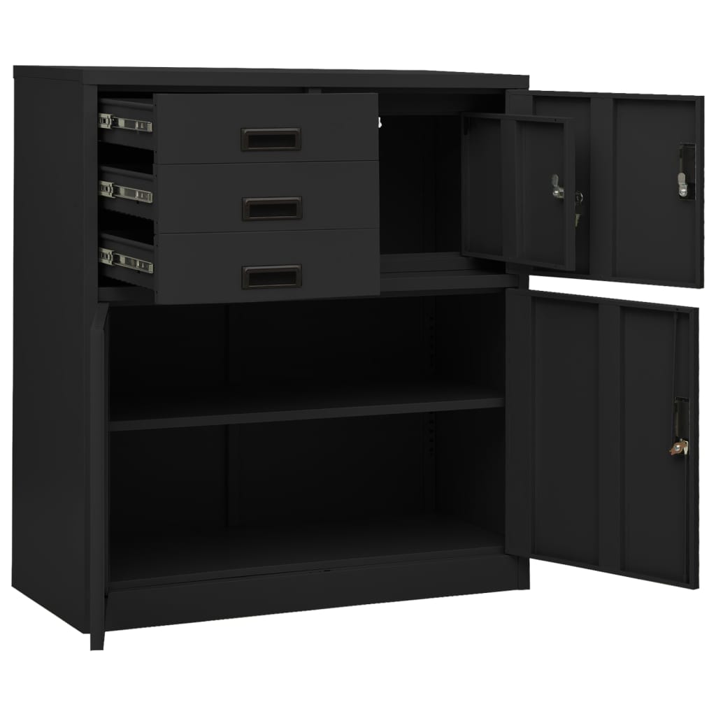 Armoire de bureau et jardinière Anthracite 90x40x125 cm Acier - XIOS