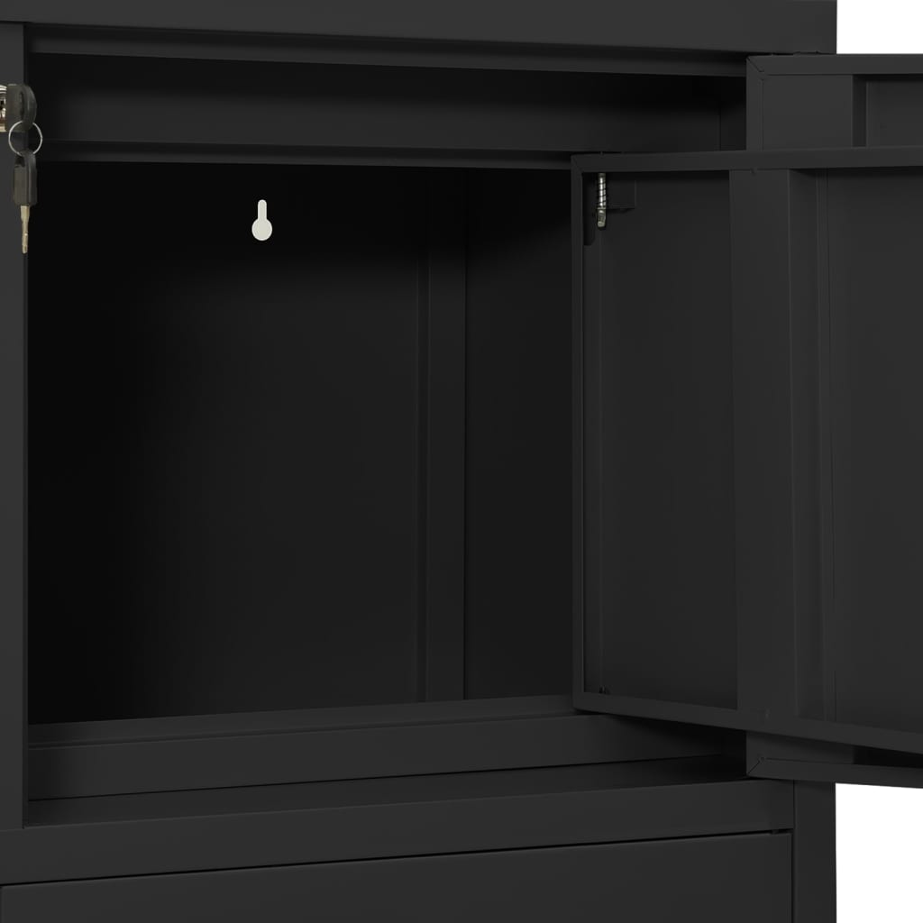 Armoire de bureau et jardinière Anthracite 90x40x125 cm Acier - XIOS