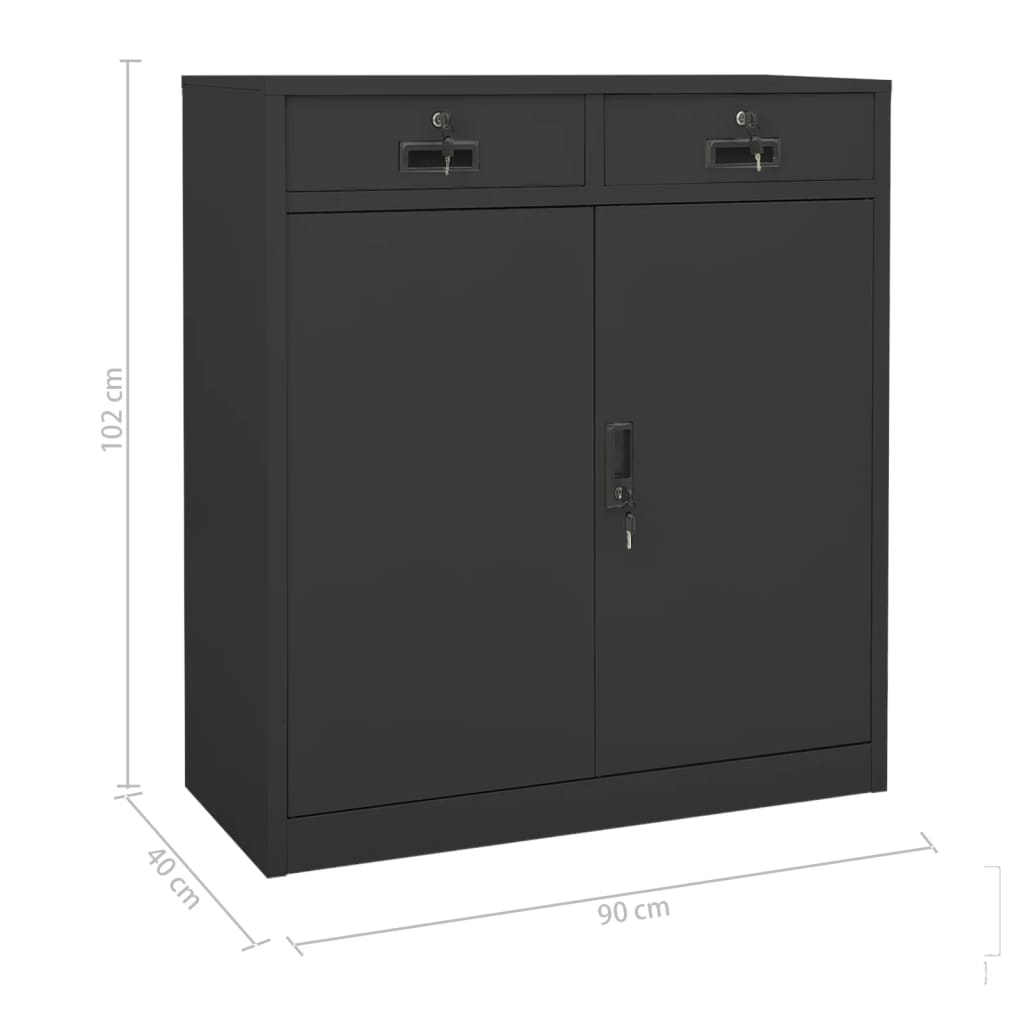Armoire de bureau et jardinière Anthracite 90x40x125 cm Acier - XIOS