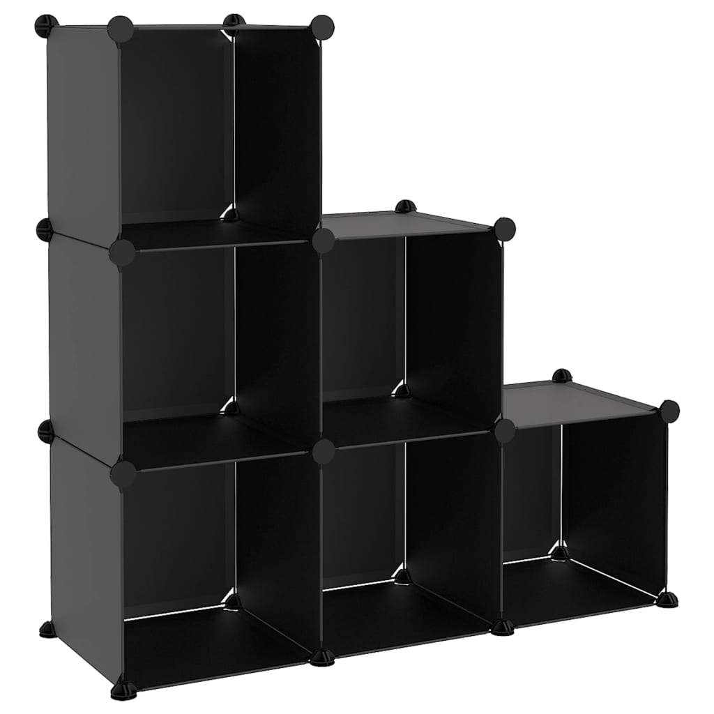 Cubes de rangement 6 pcs Noir PP - XIOS