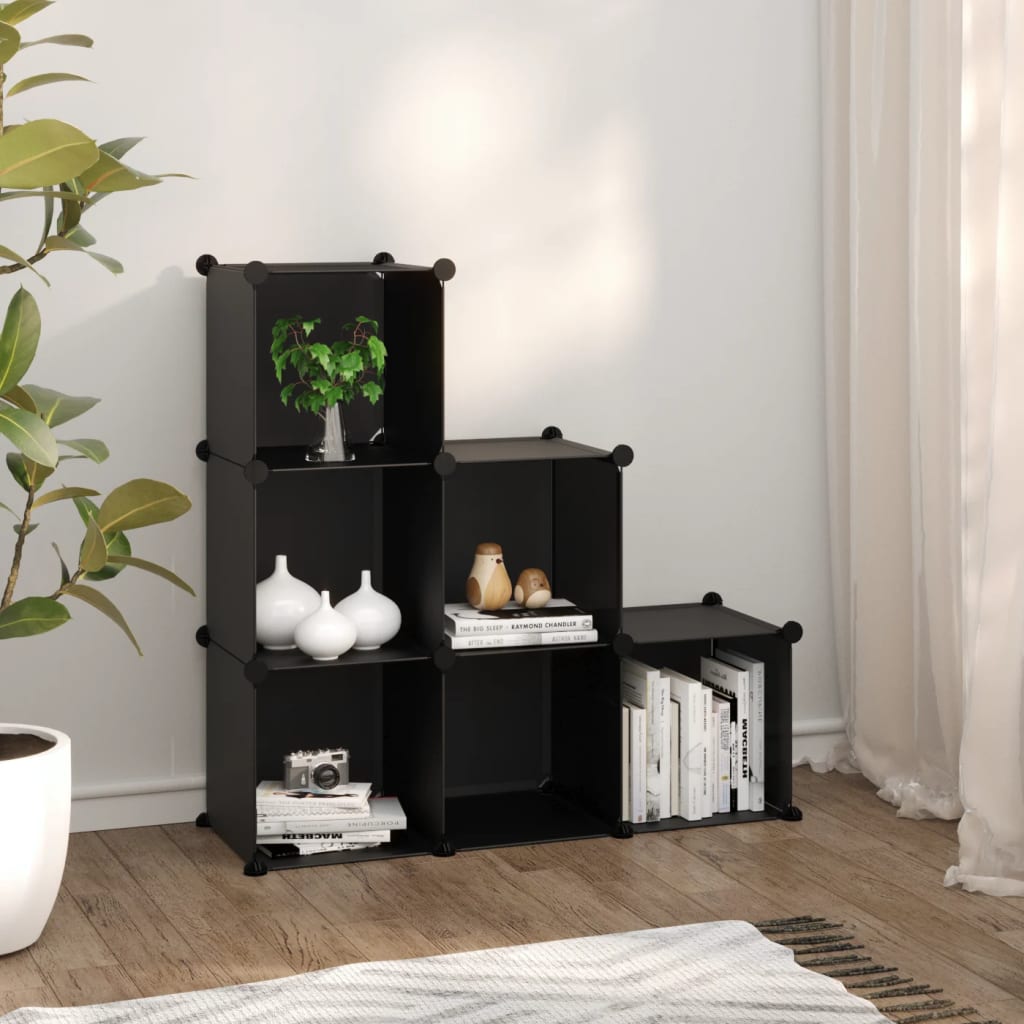 Cubes de rangement 6 pcs Noir PP - XIOS