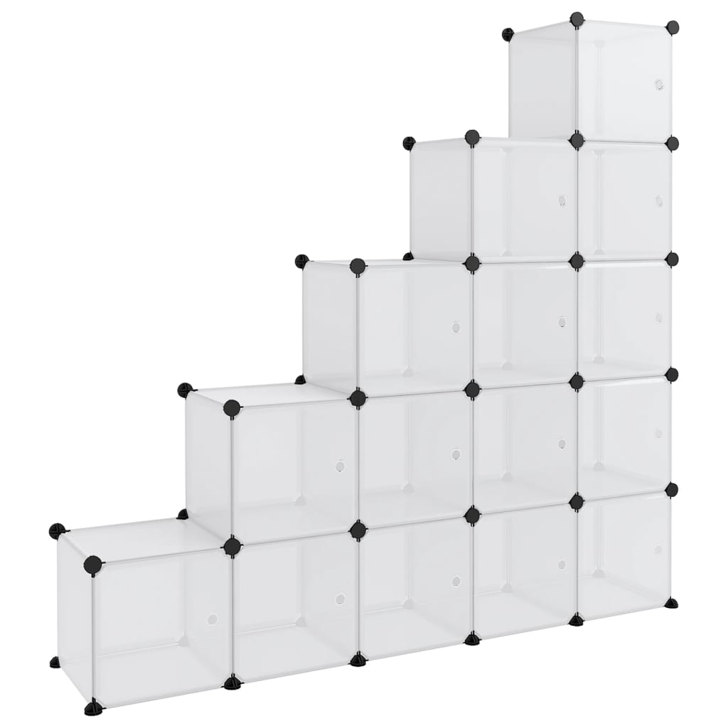 Cubes de rangement 15 pcs avec portes Transparent PP - XIOS