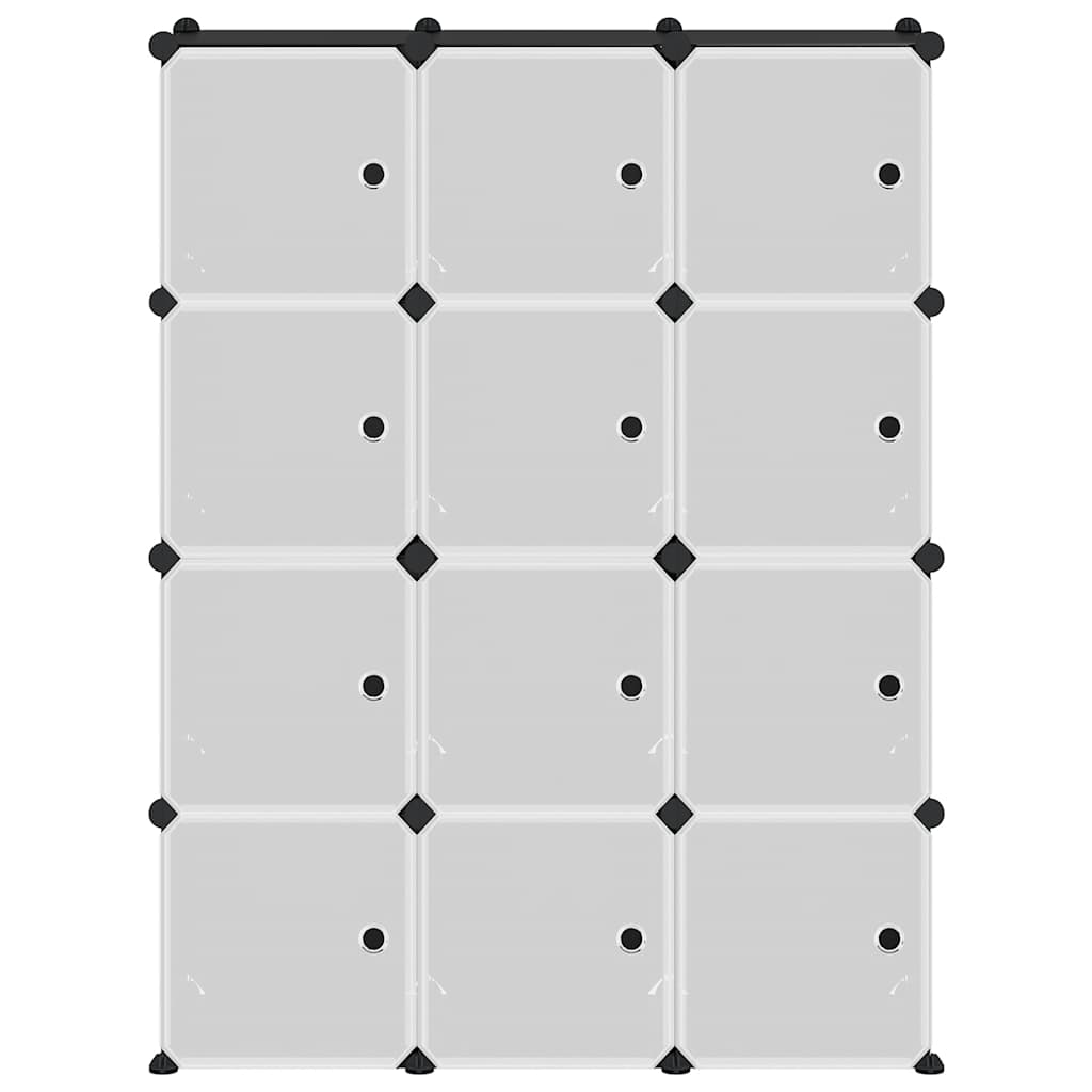 Cubes de rangement 12 pcs avec portes noir PP - XIOS