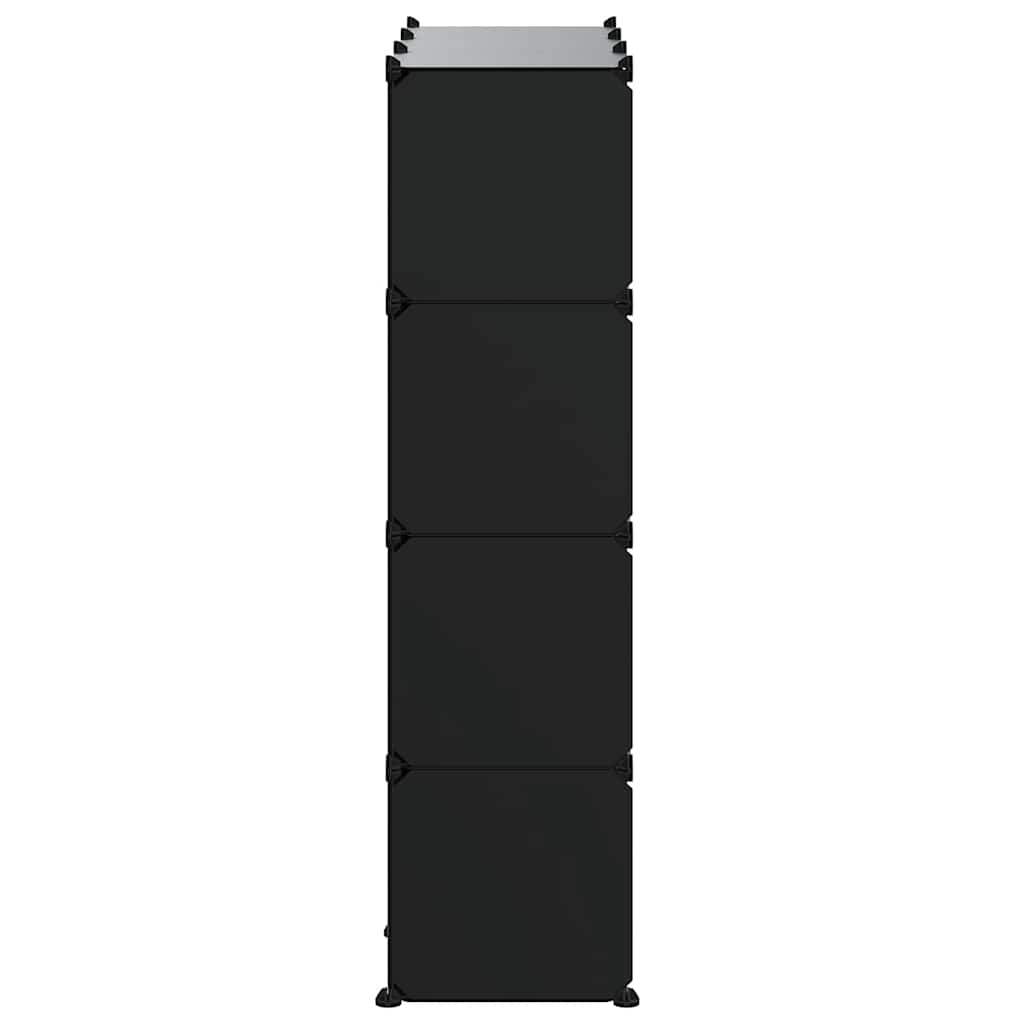 Cubes de rangement 12 pcs avec portes noir PP - XIOS