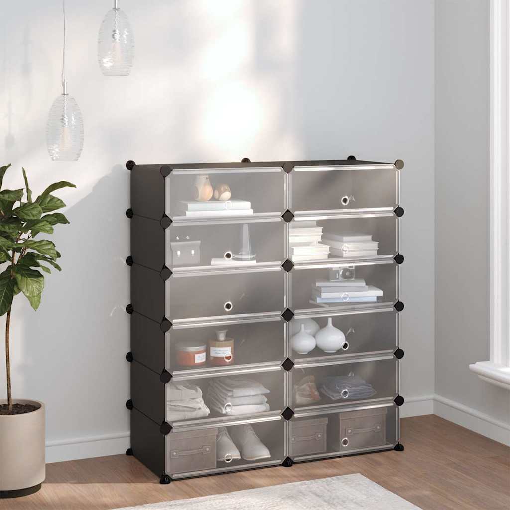 Étagère à chaussures Noir 94,5x36,5x106 cm PP - XIOS