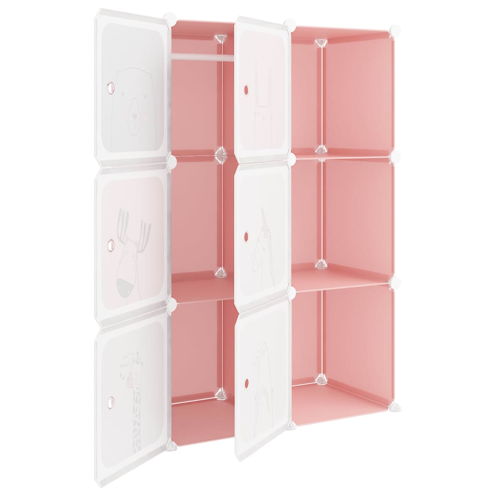 Armoire de rangement pour enfants avec 6 cubes Rose PP - XIOS