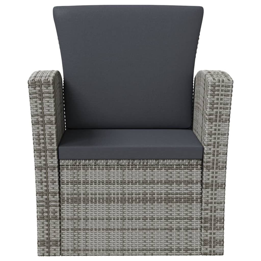 Salon de jardin 8 pcs avec coussins résine tressée gris