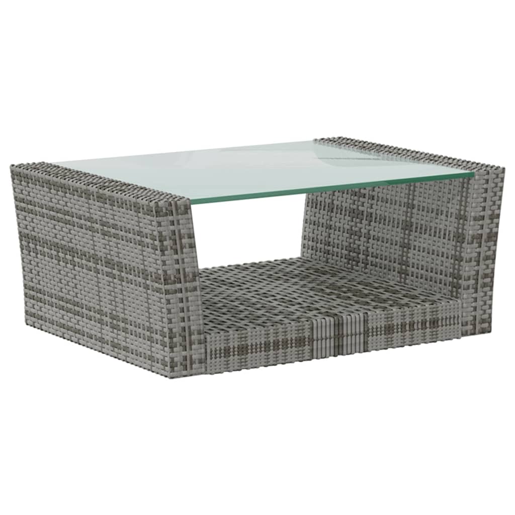 Salon de jardin 8 pcs avec coussins résine tressée gris