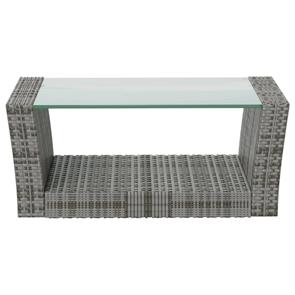 Salon de jardin 8 pcs avec coussins résine tressée gris