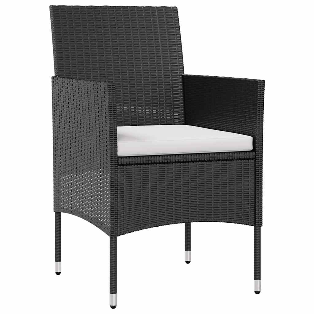 Salon de jardin 8 pcs avec coussins Résine tressée Noir
