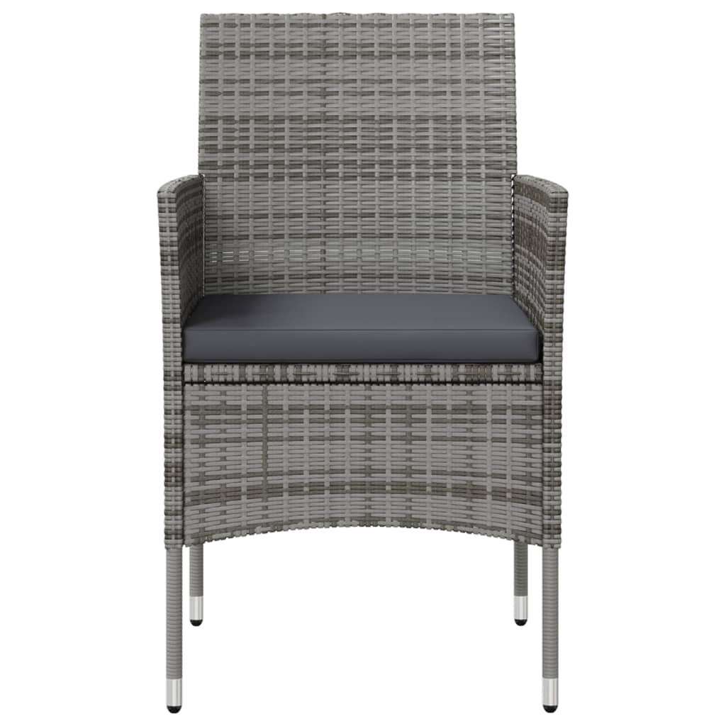 Salon de jardin 8 pcs avec coussins résine tressée gris