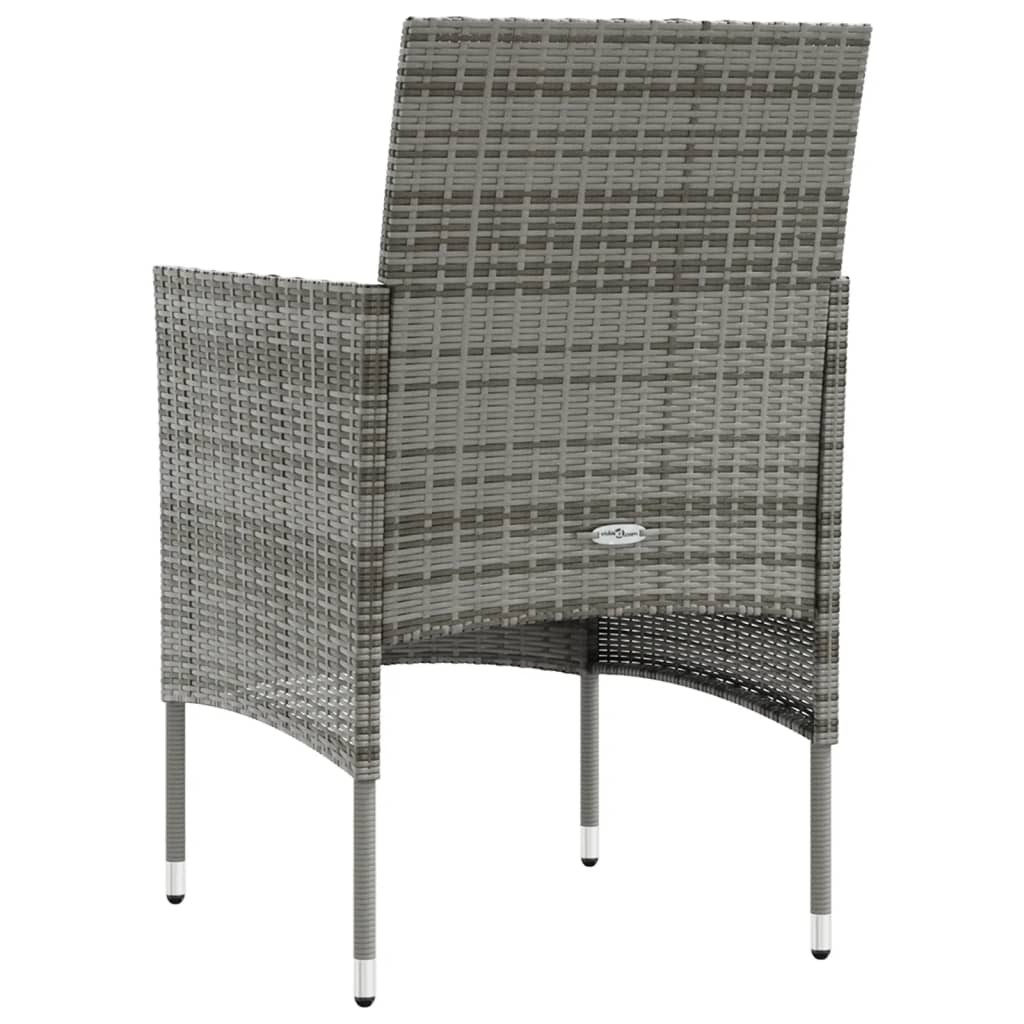 Salon de jardin 8 pcs avec coussins résine tressée gris