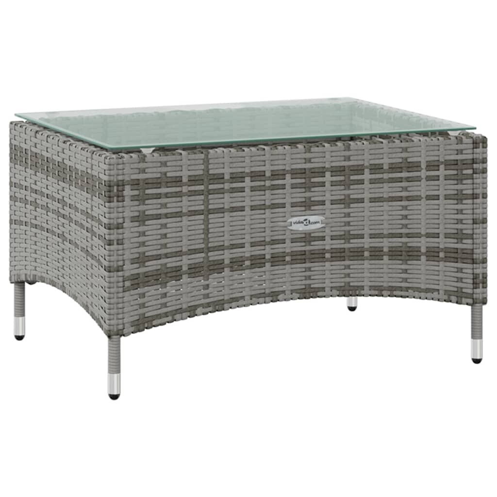 Salon de jardin 8 pcs avec coussins résine tressée gris