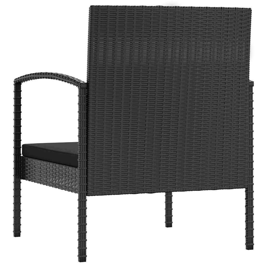 Salon de jardin 8 pcs avec coussins résine tressée noir