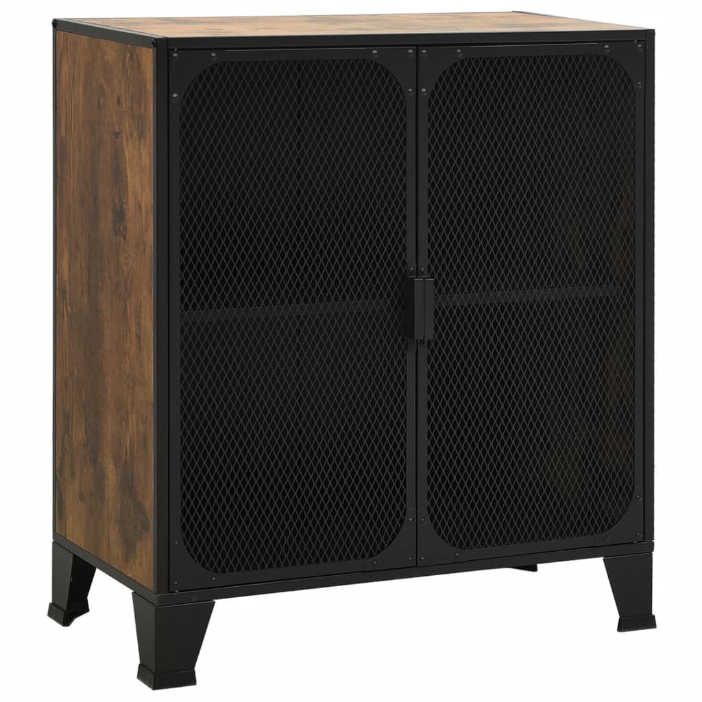 Armoires de rangement 2 pcs Marron 72x36x82 cm Métal et MDF - XIOS