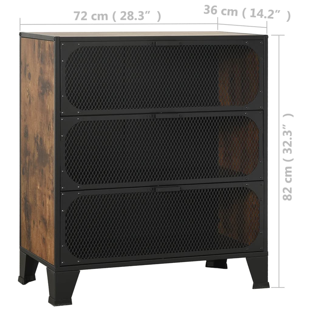 Armoires de rangement 2 pcs Marron 72x36x82 cm Métal et MDF - XIOS
