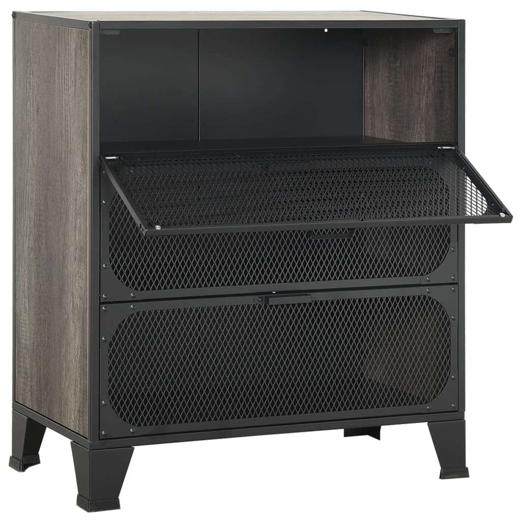 Armoires de rangement 2 pcs Gris 72x36x82 cm Métal et MDF - XIOS