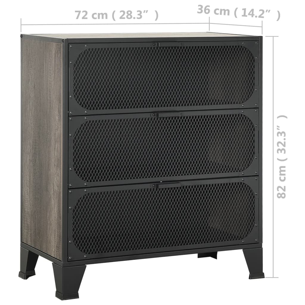 Armoires de rangement 2 pcs Gris 72x36x82 cm Métal et MDF - XIOS