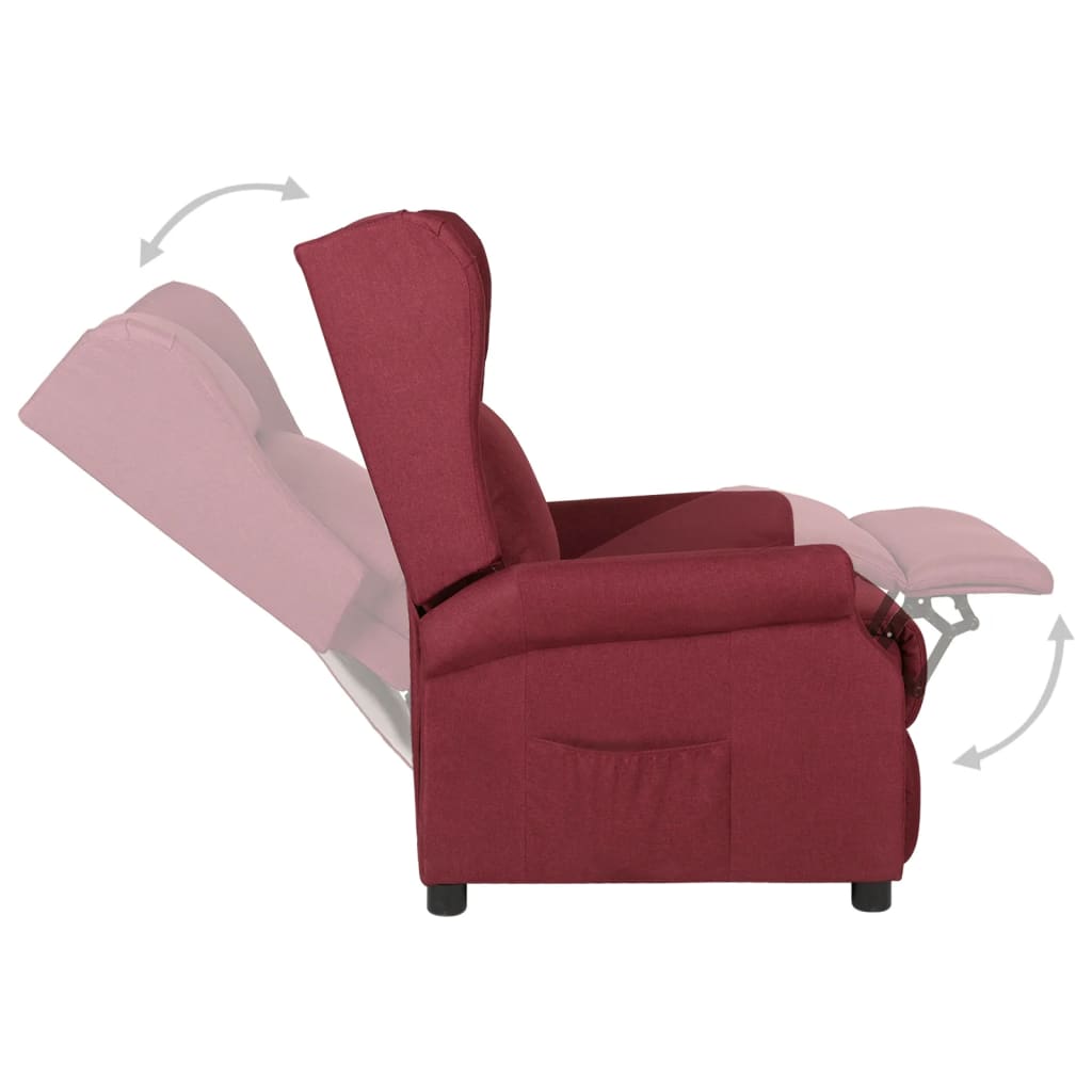 Fauteuil inclinable Rouge bordeaux Tissu - XIOS