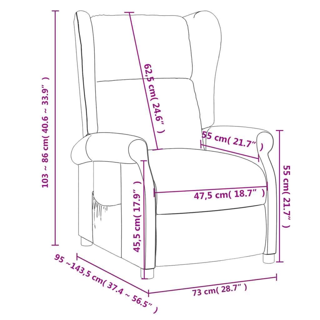 Fauteuil inclinable Marron Tissu - XIOS