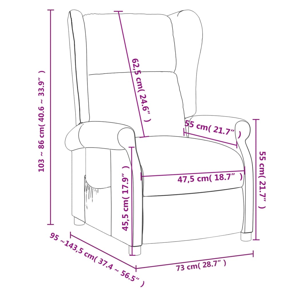 Fauteuil inclinable Marron foncé Tissu - XIOS