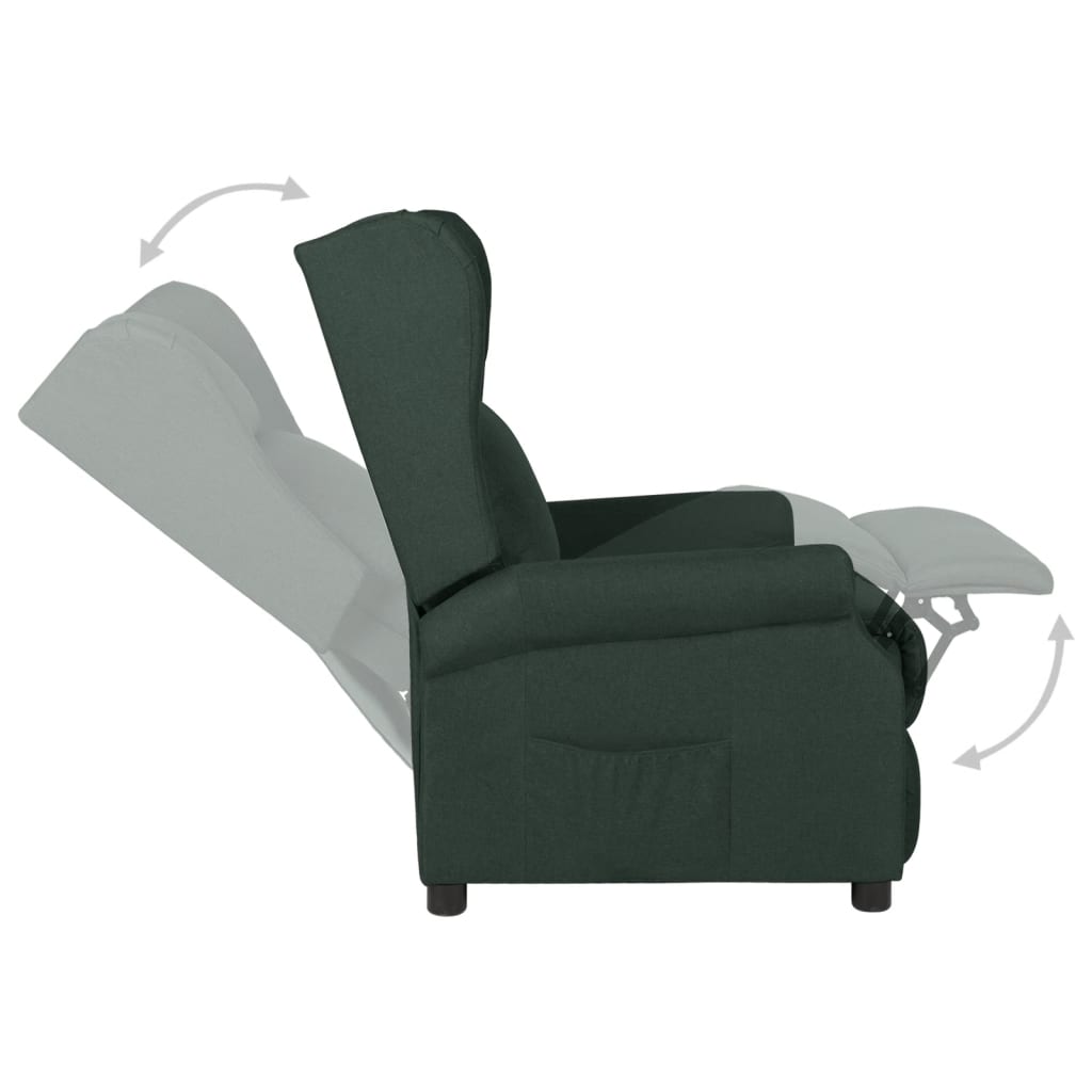 Fauteuil inclinable Vert foncé Tissu