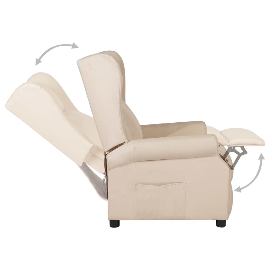 Fauteuil inclinable Crème Tissu