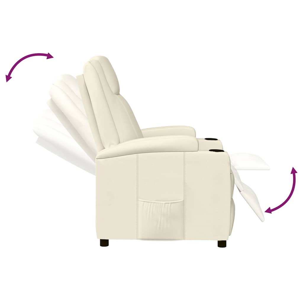 Fauteuil inclinable Blanc crème Similicuir - XIOS