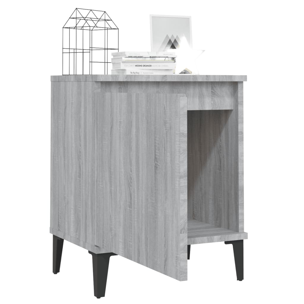 Tables de chevet avec pieds en métal sonoma gris 40x30x50 cm - XIOS